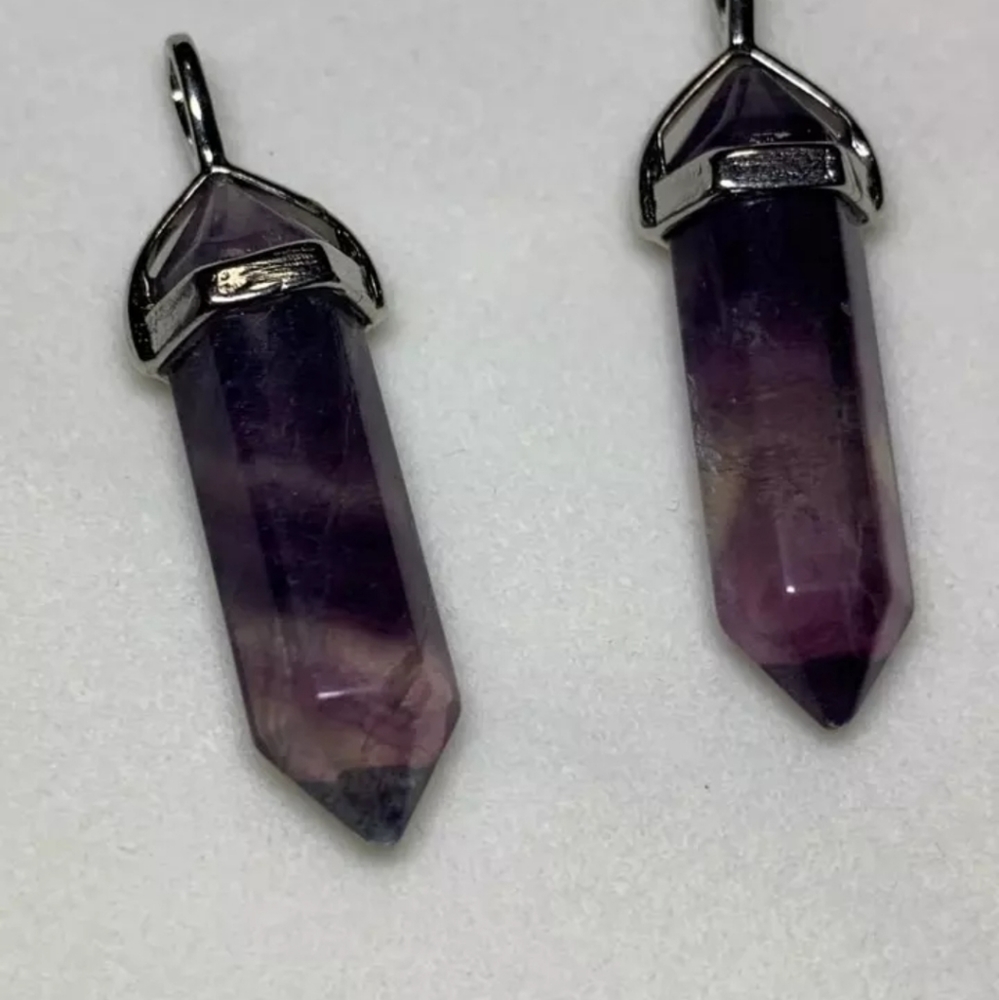Natural Amethyst Crystal Pendant Healing Quartz Stone Point Necklace - Picture 6 of 16
